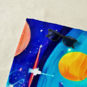 Serviette De Plage Art Univers Vibrant (En situation)