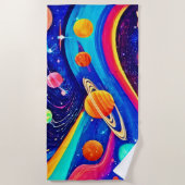 Serviette De Plage Art Univers Vibrant (Devant)