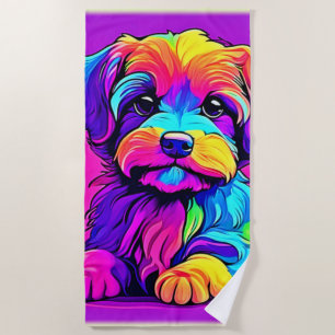 Serviette De Plage Artefacts Rainbow Puppy