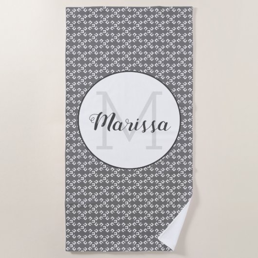 Serviette De Plage Artisanat de la machine à coudre Nom / Dark initia (Devant)