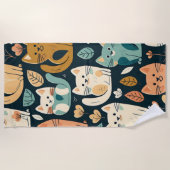 Serviette De Plage Artsy Chat Motif mignonne (Devant)