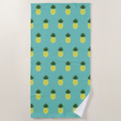 Serviette De Plage Artsy Motif d'ananas d'été (Devant)