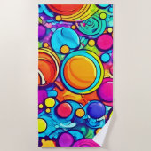 Serviette De Plage Artwork de bulles Abstraites dynamiques (Devant)
