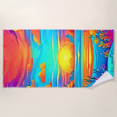 Serviette De Plage Artwork sous-marin dynamique de coucher de soleil (Devant)