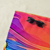Serviette De Plage Artwork sous-marin dynamique de coucher de soleil (En situation)