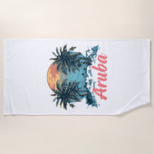 Serviette De Plage Aruba Island Design (Version 2) - Beach Towel (Devant)