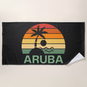 Serviette De Plage Aruba Vintage Palmiers été