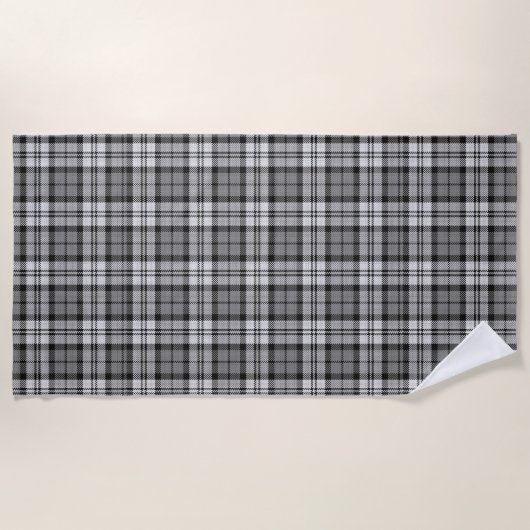 Serviette De Plage Ash Grey Blackwatch Campbell Tartan Plaid (Devant)