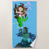 Serviette De Plage Äshi « Meerjungäsh " (Devant)