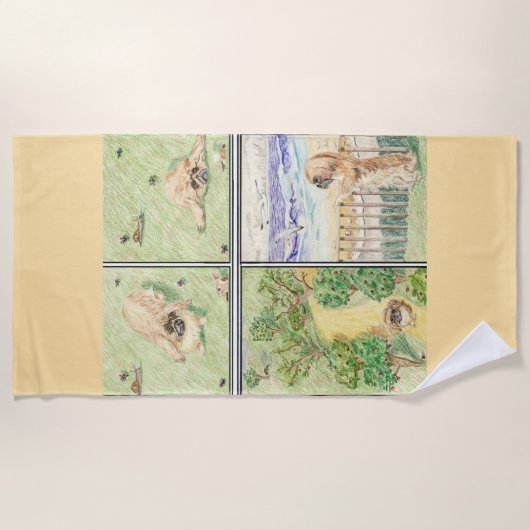 Serviette De Plage Asil The Pekingese  (Devant)