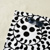 Serviette De Plage Assez orné impression noir et blanc (En situation)