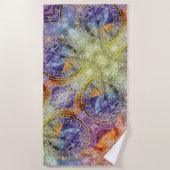 Serviette De Plage Astrologie temps colorée Abstraite (Devant)