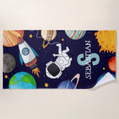 Serviette De Plage Astronaut spatial pour enfants personnalisés été (Devant)