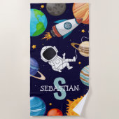 Serviette De Plage Astronaut spatial pour enfants personnalisés été (Devant)