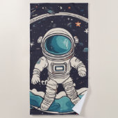 Serviette De Plage Astronaute et planètes spatiales (Devant)