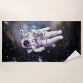 SERVIETTE DE PLAGE ASTRONAUTE FLOTTANT DANS L'ESPACE ÉTOILÉ (Devant)