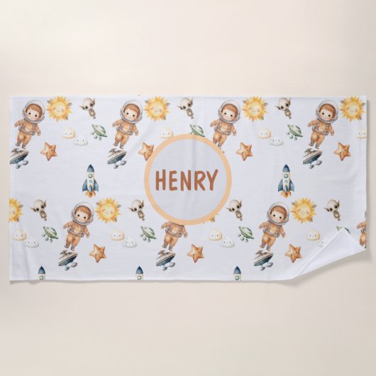 Serviette De Plage Astronaute mignon et aventure spatiale adorable (Devant)