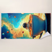 Serviette De Plage Astronaut's Coffee Cosmos Journey (Devant)