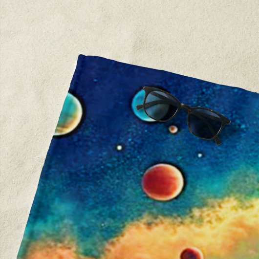 Serviette De Plage Astronaut's Coffee Cosmos Journey (En situation)