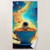 Serviette De Plage Astronaut's Coffee Cosmos Journey (Devant)