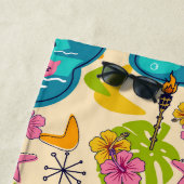 Serviette de plage Atomic Kitty Luau - Fête au bor (En situation)