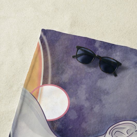 Serviette De Plage Attaque à la nébuleuse et collier galactique à per (En situation)