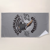 Serviette De Plage Attaque de l'équipe sportive du joueur de crosse p (Devant)