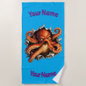 Serviette De Plage Attaque de Pieuvre (Devant)
