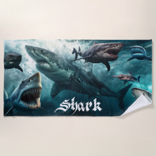 Serviette De Plage Attaques de requins côtiers