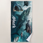 Serviette De Plage Attaques de requins côtiers (Devant)