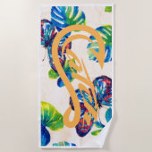 Serviette de plage. Attrapez. Papillons (Devant)