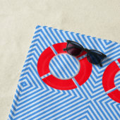 Serviette de plage au homard (En situation)