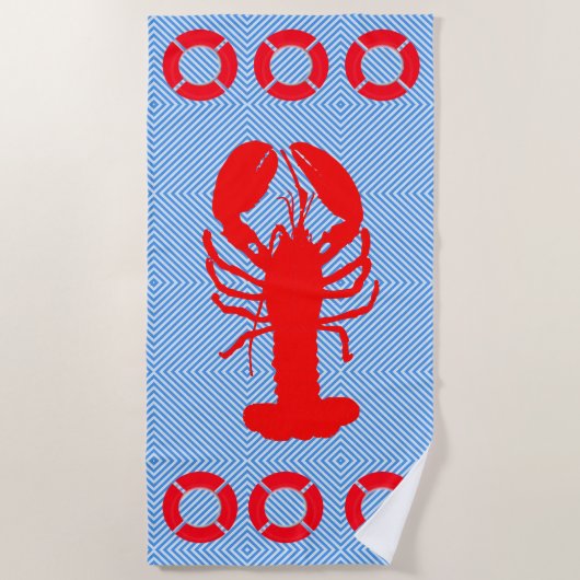 Serviette de plage au homard (Devant)