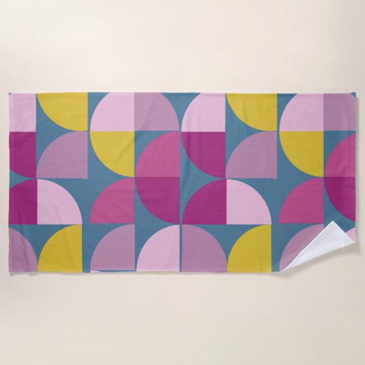 Serviette De Plage au milieu du siècle doux psychédélique couleur ros (Devant)