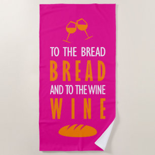 Serviette De Plage Au pain, pain, et au vin, vin