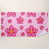 Serviette de plage au plumeria tropical (Devant)