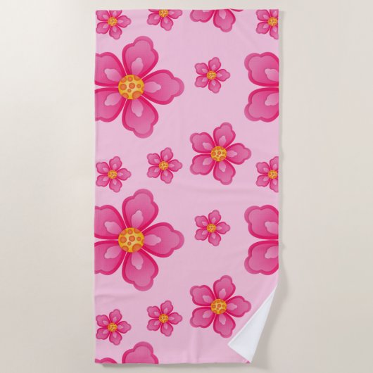 Serviette de plage au plumeria tropical (Devant)