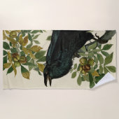 Serviette De Plage Audubon Raven Oiseau classique (Devant)