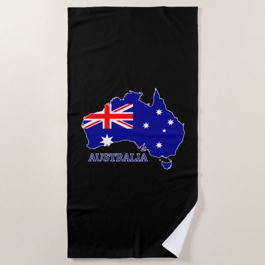 Serviette De Plage Australie Carte du drapeau Voyage (Devant)