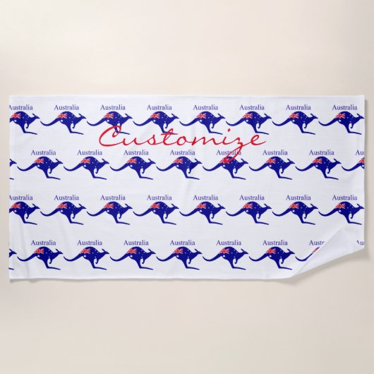 Serviette De Plage Australie Drapeau Kangaroo Thunder_Cove (Devant)