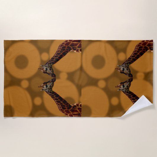 Serviette De Plage Auto-réflexion Giraffe, (Devant)