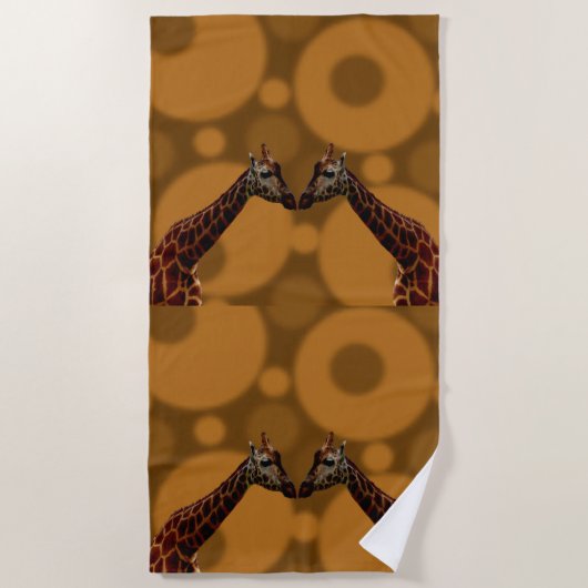 Serviette De Plage Auto-réflexion Giraffe, (Devant)