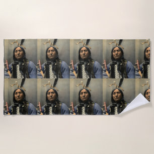 Serviette De Plage AUTOCHTONE AMERICAN INDIAN CHIEF Beach Towers