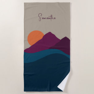 Serviette De Plage Automne Abstrait Montagne d'automne Coucher de sol