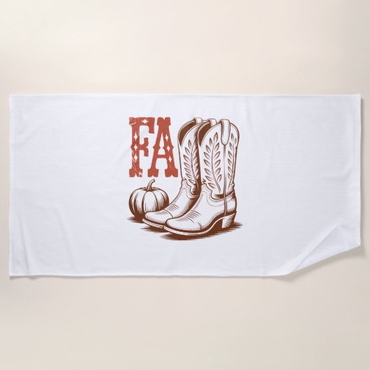 Serviette De Plage Automne Automne Cowgirl Citrouille (Devant)