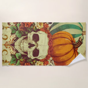 Serviette De Plage Automne/Automne/Halloween/citrouille/squelette