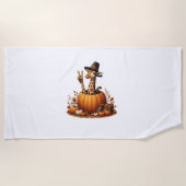 Serviette De Plage Automne Citrouille Automne Giraffe Thanksgiving Fe (Devant)
