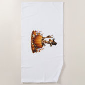Serviette De Plage Automne Citrouille Automne Giraffe Thanksgiving Fe (Devant)