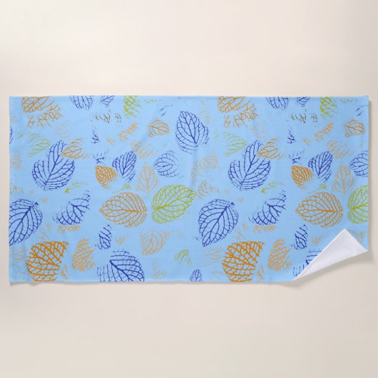 Serviette De Plage Automne, Motif Feuille 3 (Devant)