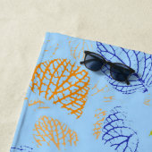 Serviette De Plage Automne, Motif Feuille 3 (En situation)